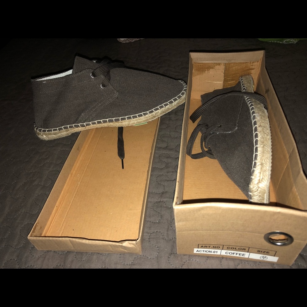 Canvas style boots.